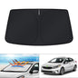 KUST Windshield Sun Shade for 2017-2026 Tesla Model Y/Model 3 Sunshade Accessories (Fit 2025-2026 Model Y Juniper / 2024 Model 3 Highland) Upgraded Foldable Sunshade, Blocks UV Rays Keep Car Cool