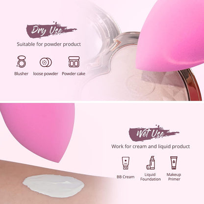 BEAKEY Make-up-Schwamm-Set, 5 Stück, mikroporös, geringe Absorption, weiche, latexfreie Foundation-Beauty-Schwämme und -Blender für Puder-Creme