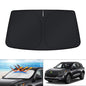 KUST Windshield Sun Shade for 2017-2026 Tesla Model Y/Model 3 Sunshade Accessories (Fit 2025-2026 Model Y Juniper / 2024 Model 3 Highland) Upgraded Foldable Sunshade, Blocks UV Rays Keep Car Cool