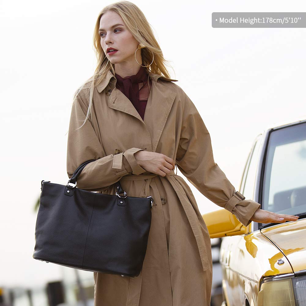 Kattee Damen Weiche Echtleder Tragetasche Schultertasche Handtasche