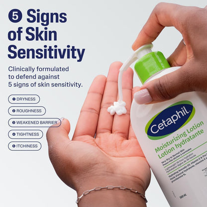 Cetaphil Feuchtigkeitslotion, Feuchtigkeitsspendende Körperlotion & Feuchtigkeitspflege für empfindliche und alle Hauttypen, ohne Duftstoffe, hypoallergen, nicht komedogen, von Dermatologen empfohlen, 473 ml