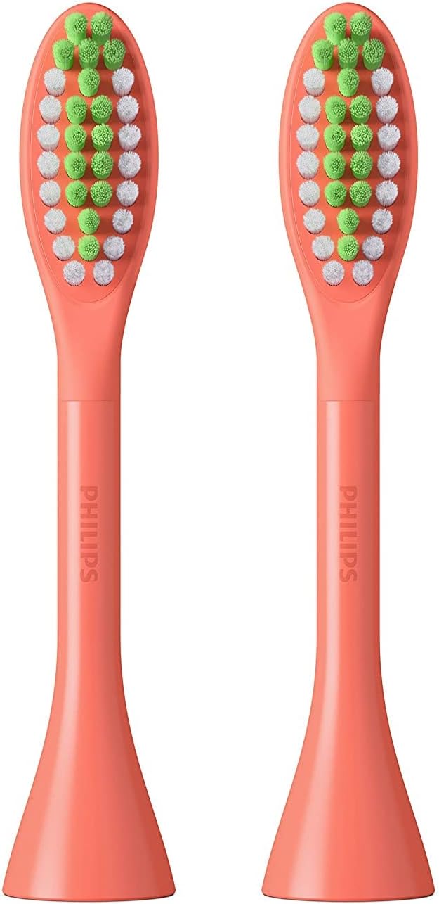 Philips One by Sonicare Ersatzbürstenköpfe, 2er-Pack, Schwarz, Kompatibel mit Philips One elektrische Zahnbürste, BH1022/06