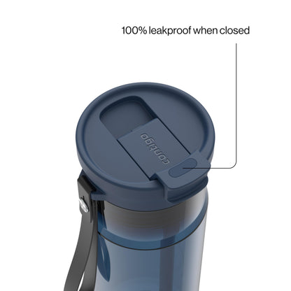 Contigo DualSip 24 oz Tritan Plastic Water Bottle with Carry Strap & 2-in-1 Leakproof Lid (Straw or Spout), BPA-Free, Dishwasher Safe