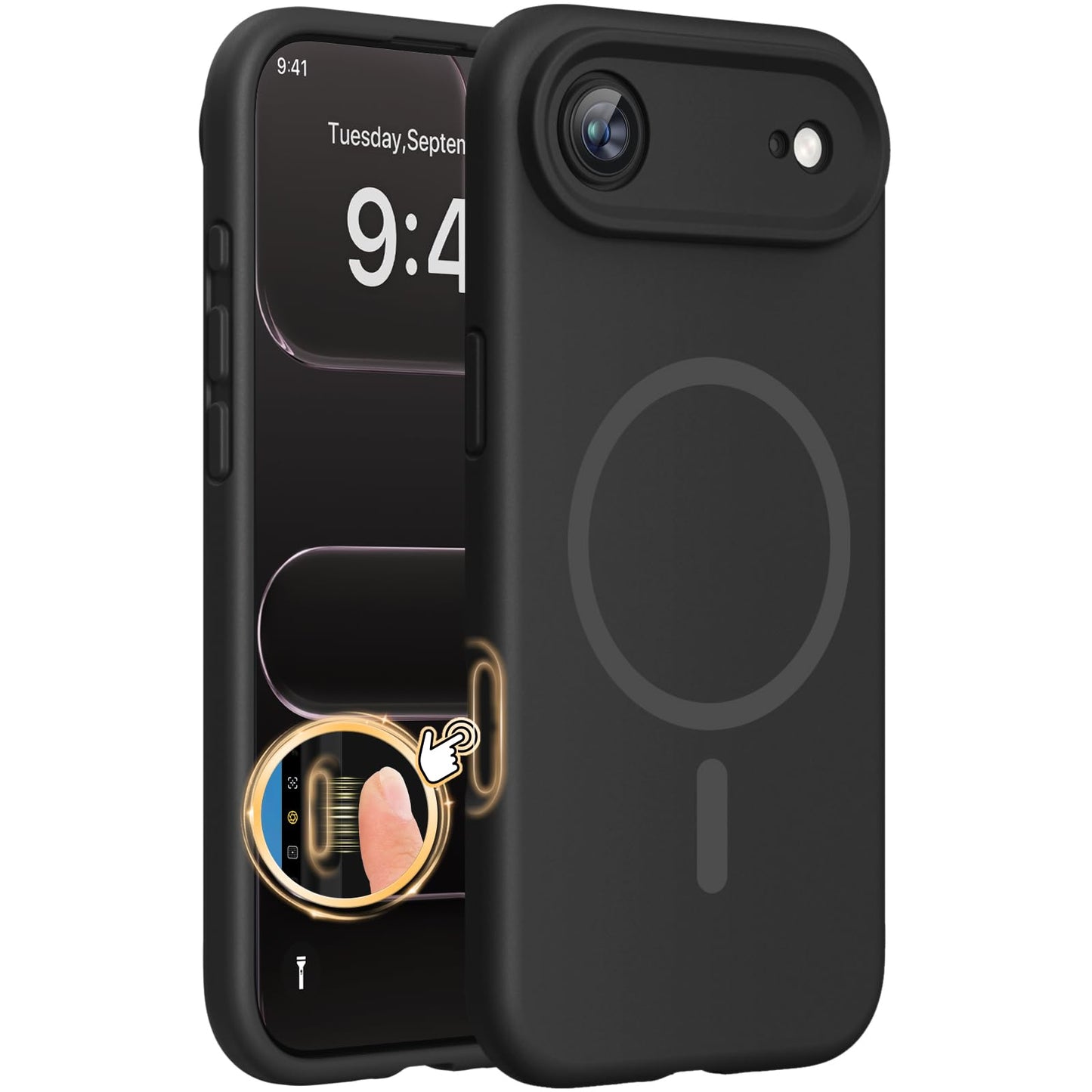 Miracase Magnetic for iPhone 17 Pro Case, Compatible with MagSafe, Integrated Silicone Camera Control Cover, 3.0mm Thicken Shockproof Drop Protection Phone Case for 17 Pro,Dark Blue