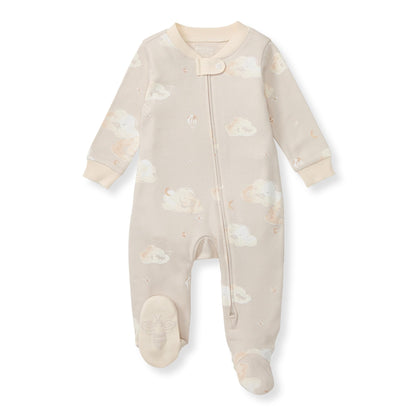 Burt's Bees Baby Boys Sleep and Play Pajamas, 100% Organic Cotton, One-piece PJs, Diagonal Zip Up Loose Fit Footie