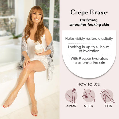 BODY FIRM Crepe Erase 2-Step Treatment, Anti-Aging Skin Care, Firming Moisturizer Cream + Body Exfoliating Pre-Treatment, Supports Wrinkle, Crepe Skin, Collagen
