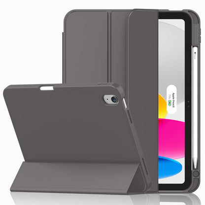 iMieet Case for iPad (A16)/iPad 10th Generation [11-Inch 2025/10.9 Inch 2022], Trifold Stand Smart Cover with Pencil Holder and Soft TPU Back, Supports Touch ID(Black)