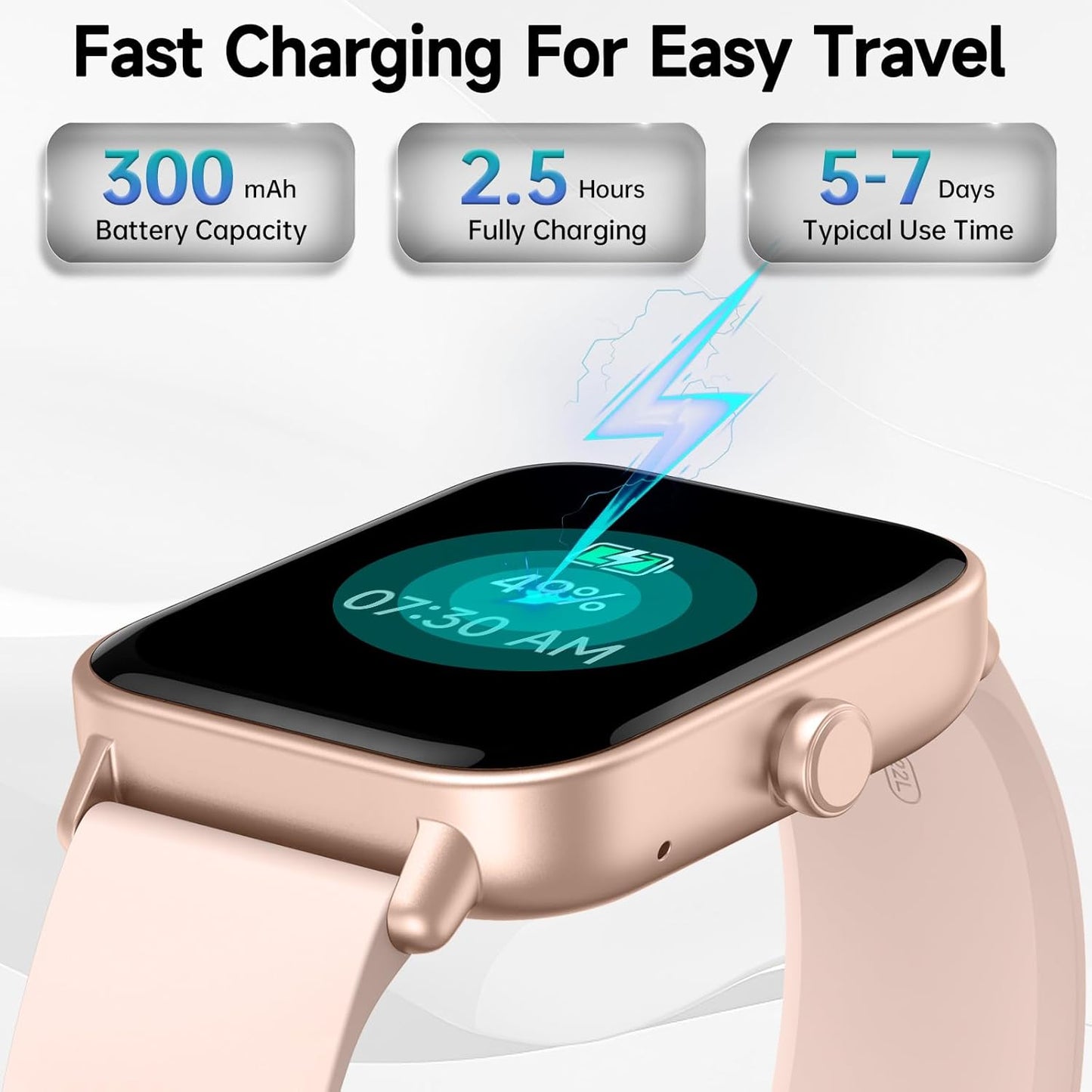 Smartwatch für Herren Damen (Anrufe entgegennehmen/tätigen), Alexa-Smartwatch kompatibel mit Android iOS, Fitness-Tracker mit Herzfrequenz-SpO2-Schlafmonitor, 1,8 Zoll HD DIY Zifferblatt Wasserdichte Uhr mit Bluetooth-Anruffunktion