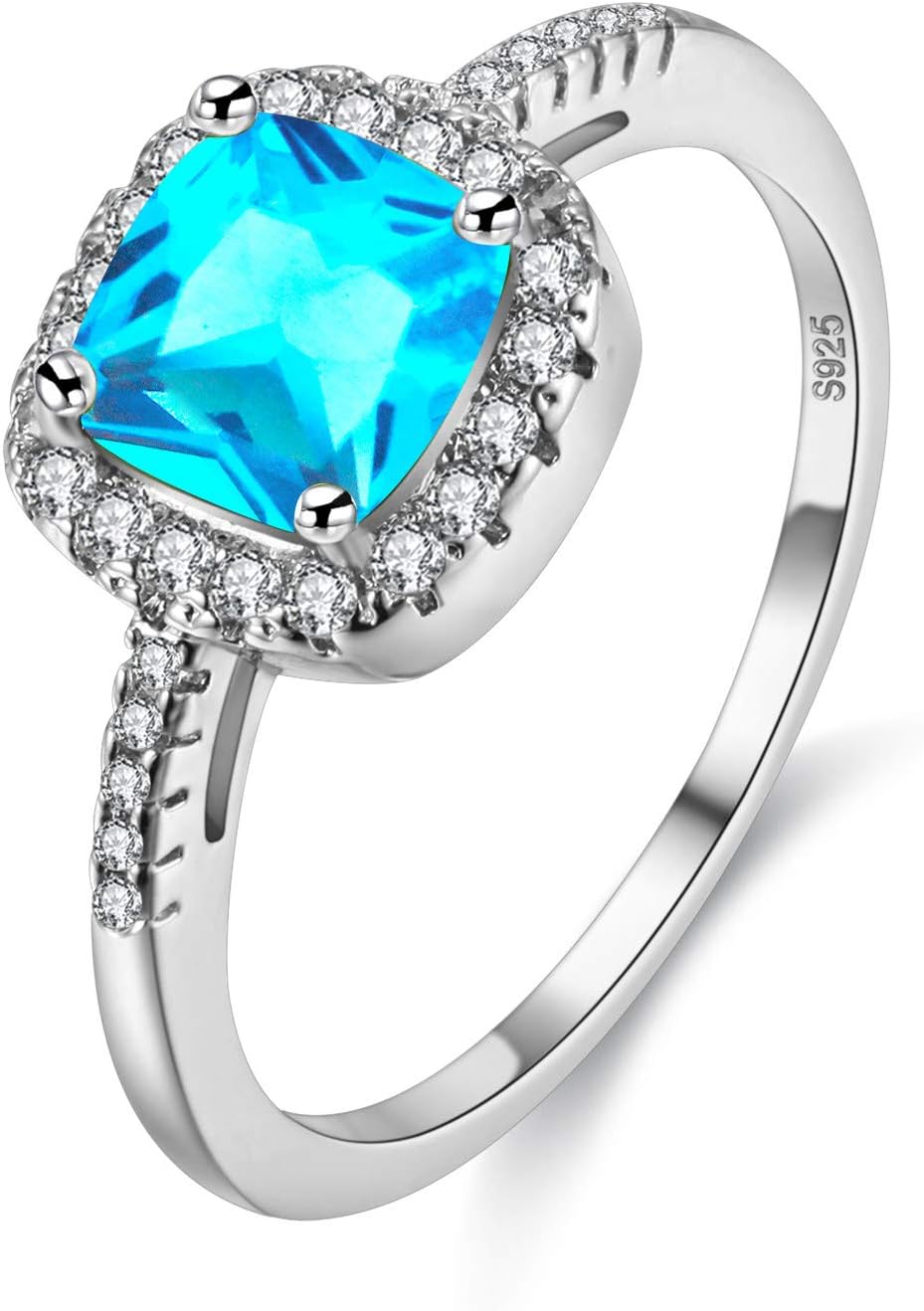 Uloveido Charm Rose Gold Plated Square CZ Crystal Wedding Engagement Rings for Women KR002
