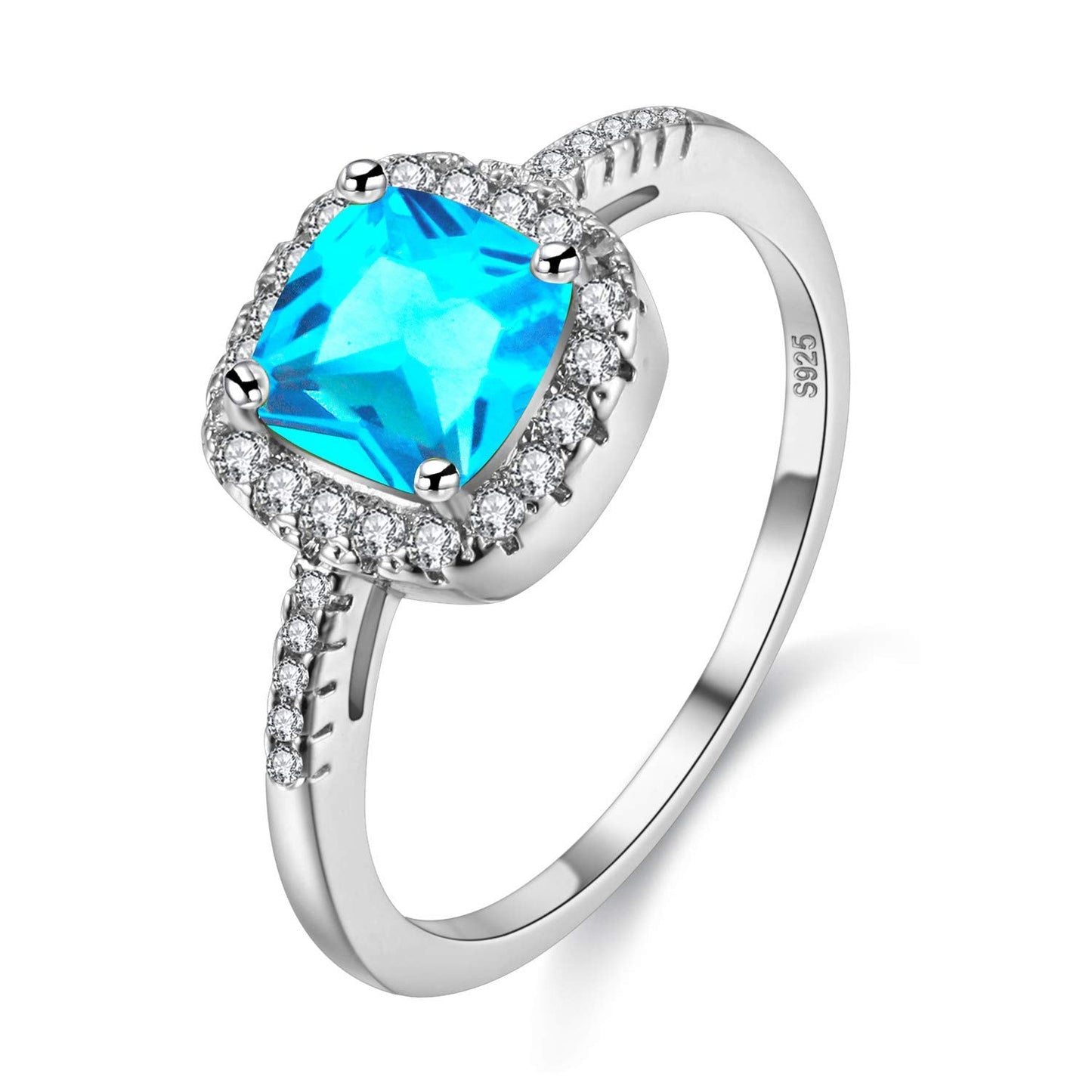 Uloveido Charm Rose Gold Plated Square CZ Crystal Wedding Engagement Rings for Women KR002