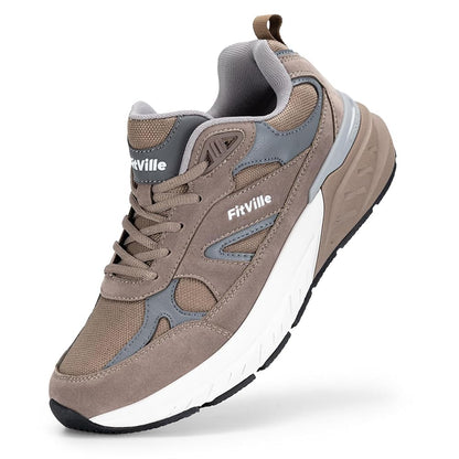 FitVille Wide Walking Shoes for Men Extra Wide Width Sneakers with Arch Support for Flat Feet Heel Pain Relief Plantar Fasciitis - Rebound NEO V1