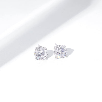 Amazon Essentials Yellow Gold Plated, Platinum or Rose Gold Plated Sterling Silver Infinite Elements Cubic Zirconia Stud Earrings | White, Blue, Green, or Pink Cubic Zirconia
