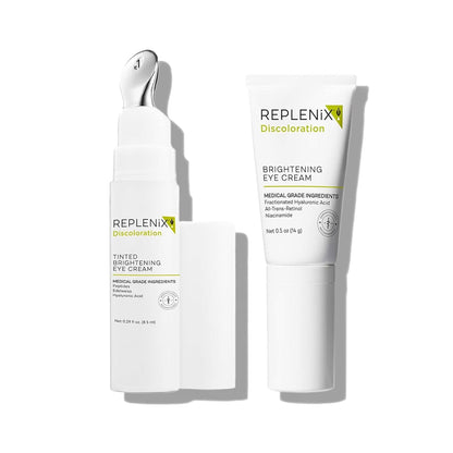Replenix Eye Brightening Treatment Skin Care Bundle, Medical-Grade Set Includes Tinted Brightening Eye Cream (8.5 ml) & Brightening Eye Cream (0.5 oz)