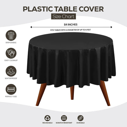 Utopia Kitchen Einweg-Tischdecke aus Kunststoff (12er Pack – 137x274 cm) Weiß Rechteckige Tischdecke Wasserdicht Schmutzabweisend Party-Tischdecke