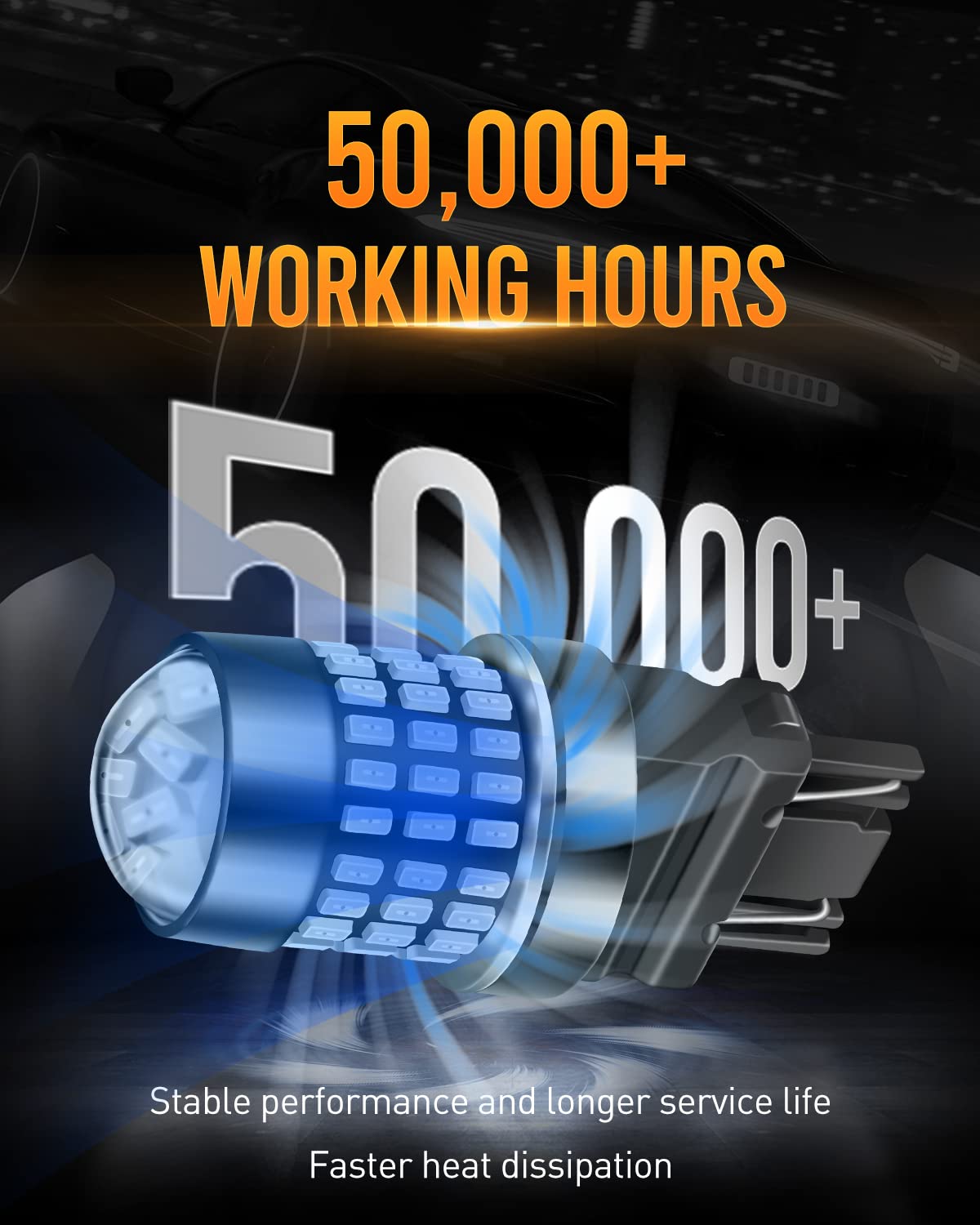 LUYED 3157 LED Bulbs Reverse Light Xenon White 1800 Lumens Super Bright 78 SMD 3056 3156 3057 4157 LED Bulbs,Used for Back Up Reverse Lights,Brake Lights,Tail Lights,Turn Signal Lights,Pack of 2