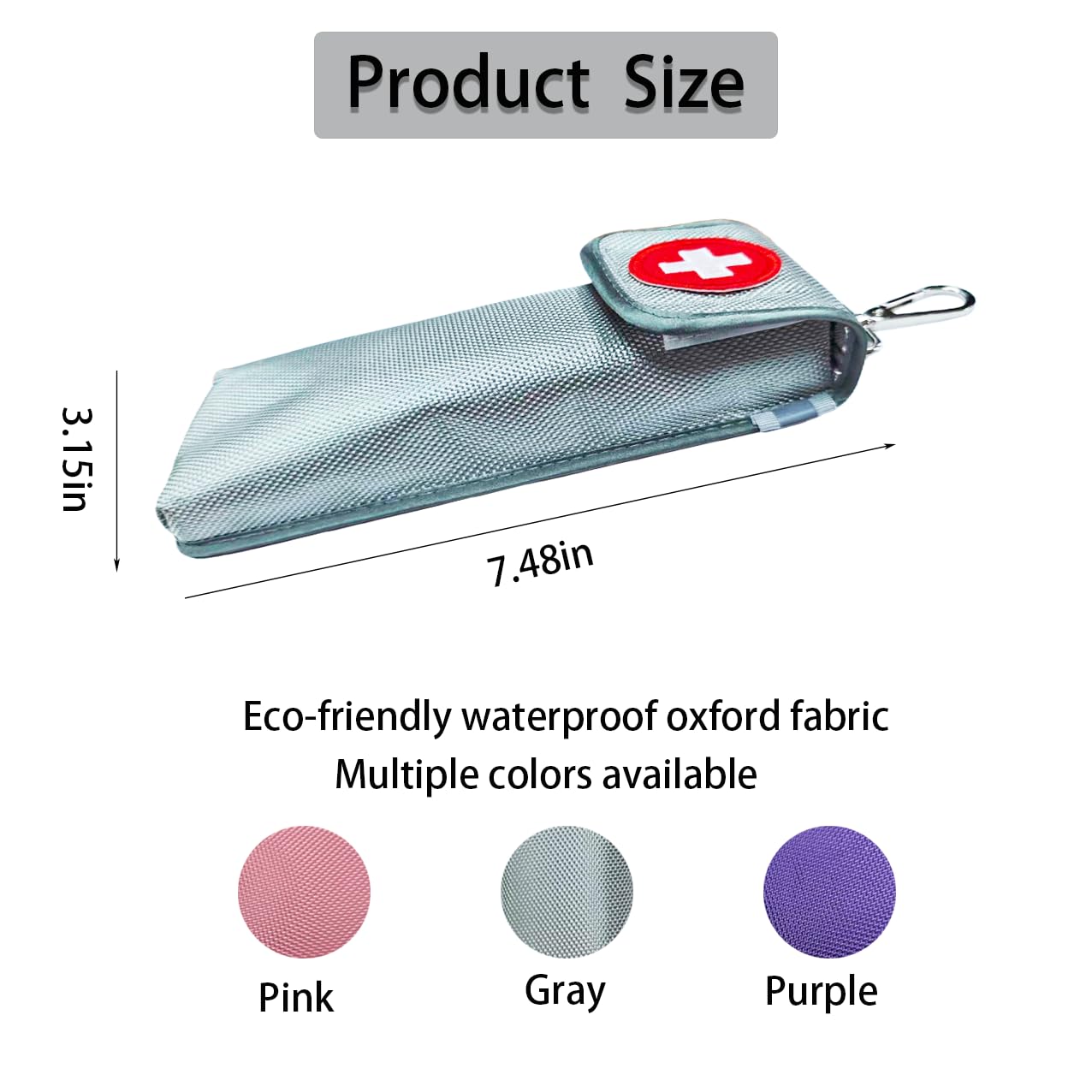 Insulated EpiPen Carry Case Holds 2 EpiPen Injection Pens Insulated EpiPen Storage Case EpiPen Travel Medication Pouch (Pink)