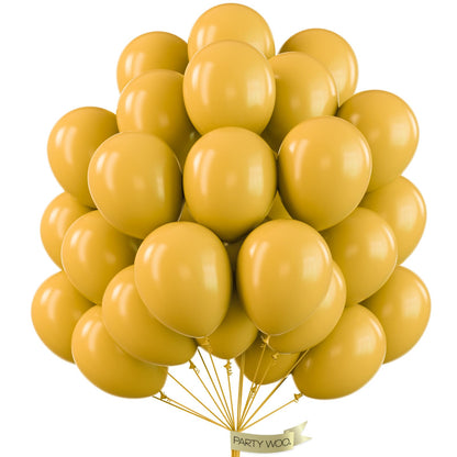PartyWoo Gold Balloons 50pcs 12 Inch Gold Latex Helium Balloons for Birthday Wedding Anniversary Baby Shower Graduation Bachelorette Retirement Engagement Tea Casino Disco Party Decorations Gold-G101
