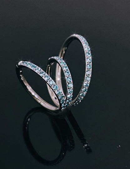 TDEBA Conch Piercing Schmuck, 316L Chirurgenstahl Segment Nasenring, CZ Knorpel Ohrringe, Lippenring, Segment Helix Rook Nahtloser Clicker Piercing Schmuck