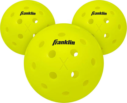 Franklin Sports Outdoor Pickleballs - X-40 Pickleball Balls - USA Pickleball (USAPA) Approved - Official US Open Ball - 3, 12, and 100 Bulk Packs of Pickleballs