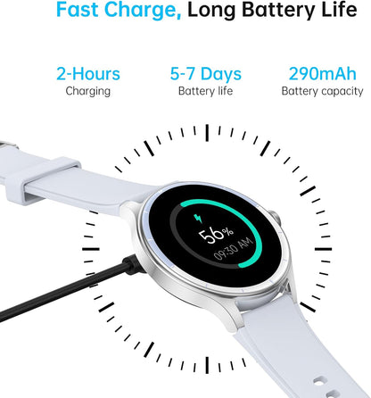 Smartwatch für Herren Damen, 1,27" HD Touchscreen Fitness Tracker, Bluetooth Anrufe, über 100 Sportmodi, Herzfrequenz-Schlafmonitor, DIY Zifferblatt, IP68 Wasserdicht, kompatibel mit Android & iOS