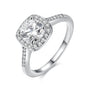Uloveido Charm Rose Gold Plated Square CZ Crystal Wedding Engagement Rings for Women KR002