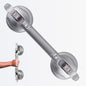 15-Inch Shower Handle - Upgraded Grab Bar with Strong Suction Cups for Bathtub & Shower Safety, Ideal for Seniors, Elderly, Disabled -Silver