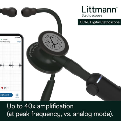 3M Littmann CORE Digital Stethoscope, Our Most Advanced Stethoscope Yet, Up To 40x Amplification, Active Noise Cancellation, In-App Sound Wave Visualization, High Polish Copper Chestpiece, 8870
