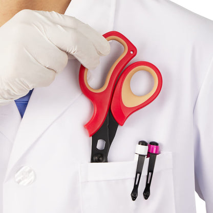 MEUUT 2 Pack Medical Scissors Trauma Shears for Left and Right Hand -Patented Bandage Scissors All Purpose with Non-Stick Blades, Surgical Grade Shears Stainless Steel EMT Scissors for Nurses EMT