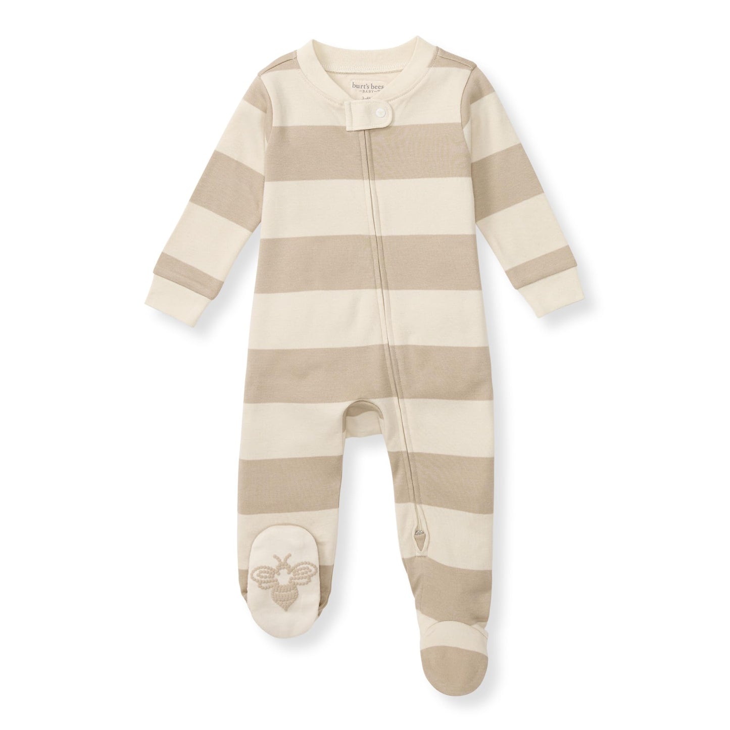 Burt's Bees Baby Boys Sleep and Play Pajamas, 100% Organic Cotton, One-piece PJs, Diagonal Zip Up Loose Fit Footie