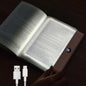Book Light, Rechargeable Clear LED Flat Reading Light with 3 Colors & Timer, Dimmable Panel Plate Lamp Book Full Page Light for Reading in Bed at Night, Funny Gifts for Readers Kids Women Men (White)