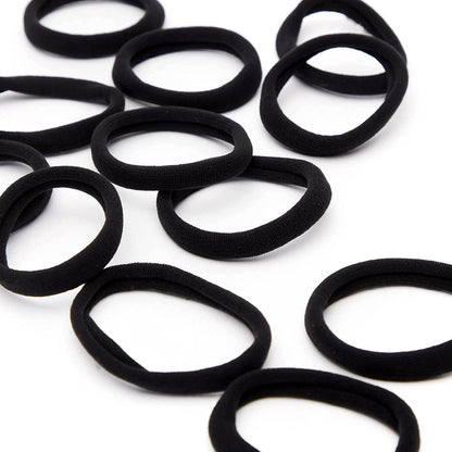 Kitsch Schwarze Haargummis ohne Haarschäden – Starke, dehnbare Haarbänder | Weiche Nylon-Pferdeschwanzhalter, ziepen nicht, ideal für Hochsteckfrisuren und Zöpfe | Ideale Geschenke für Frauen – Schwarz, 20 Stück