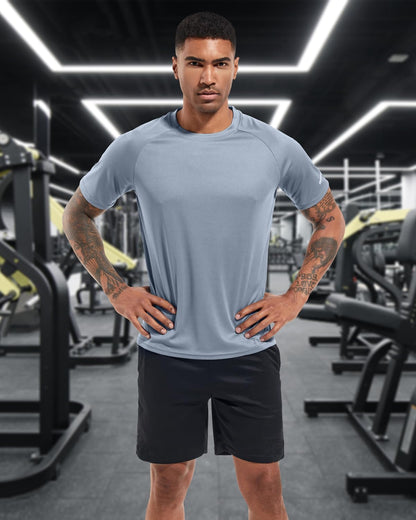 Boyzn 1er, 3er, 5er oder 7er Pack Herren-Trainings-Laufshirts, Dry Fit feuchtigkeitsableitendes T-Shirt, Gym Sport Kurzarm-T-Shirts