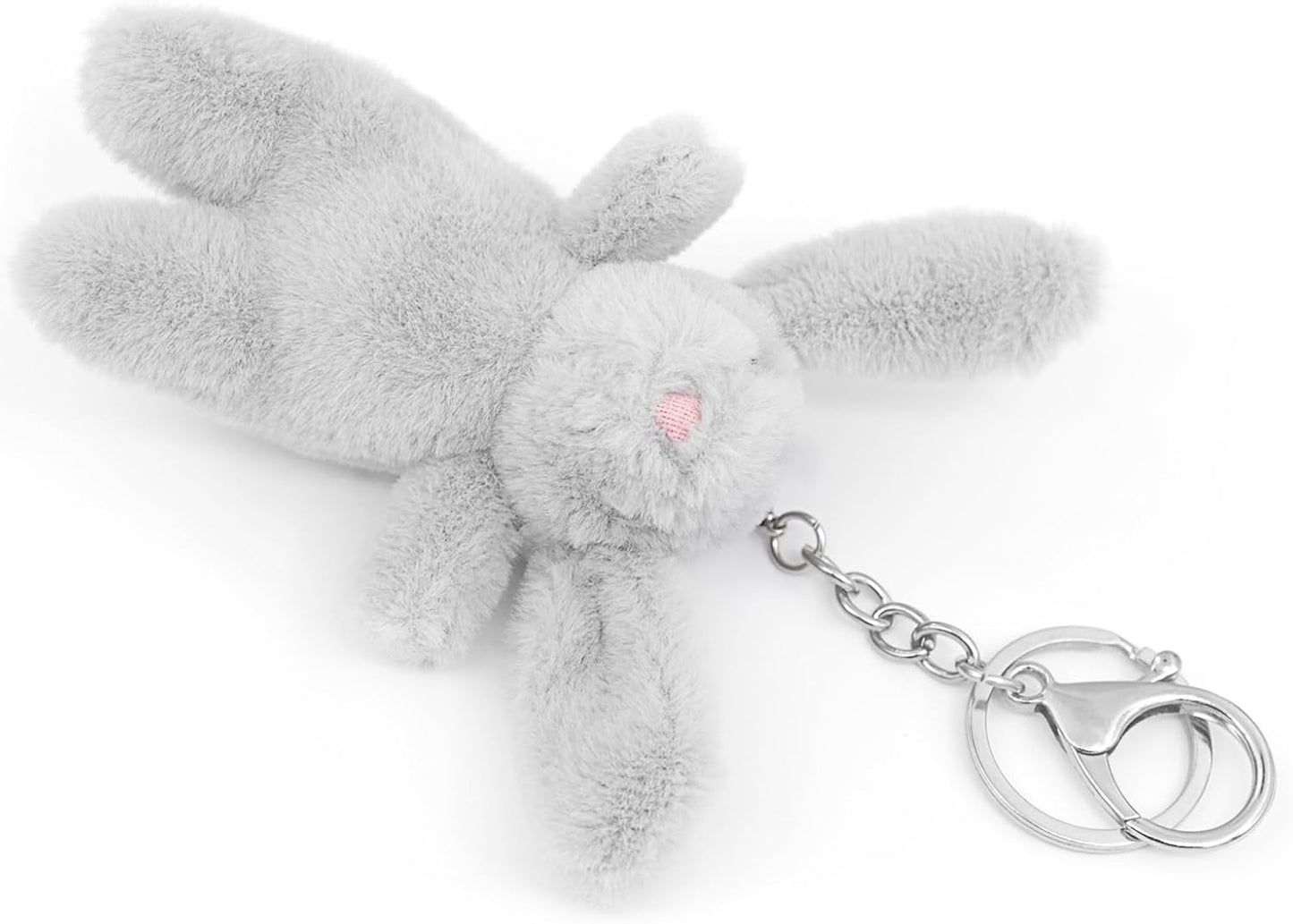 Niedlicher Hasen-Plüsch-Schlüsselanhänger für Handtasche, 3,5 Zoll Mini-Kaninchen-Schlüsselanhänger für Rucksack, Handtaschen-Anhänger, Geschenk für Mädchen und Frauen