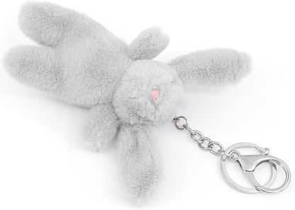 Niedlicher Hasen-Plüsch-Schlüsselanhänger für Handtasche, 3,5 Zoll Mini-Kaninchen-Schlüsselanhänger für Rucksack, Handtaschen-Anhänger, Geschenk für Mädchen und Frauen