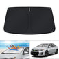 KUST Windshield Sun Shade for 2017-2026 Tesla Model Y/Model 3 Sunshade Accessories (Fit 2025-2026 Model Y Juniper / 2024 Model 3 Highland) Upgraded Foldable Sunshade, Blocks UV Rays Keep Car Cool