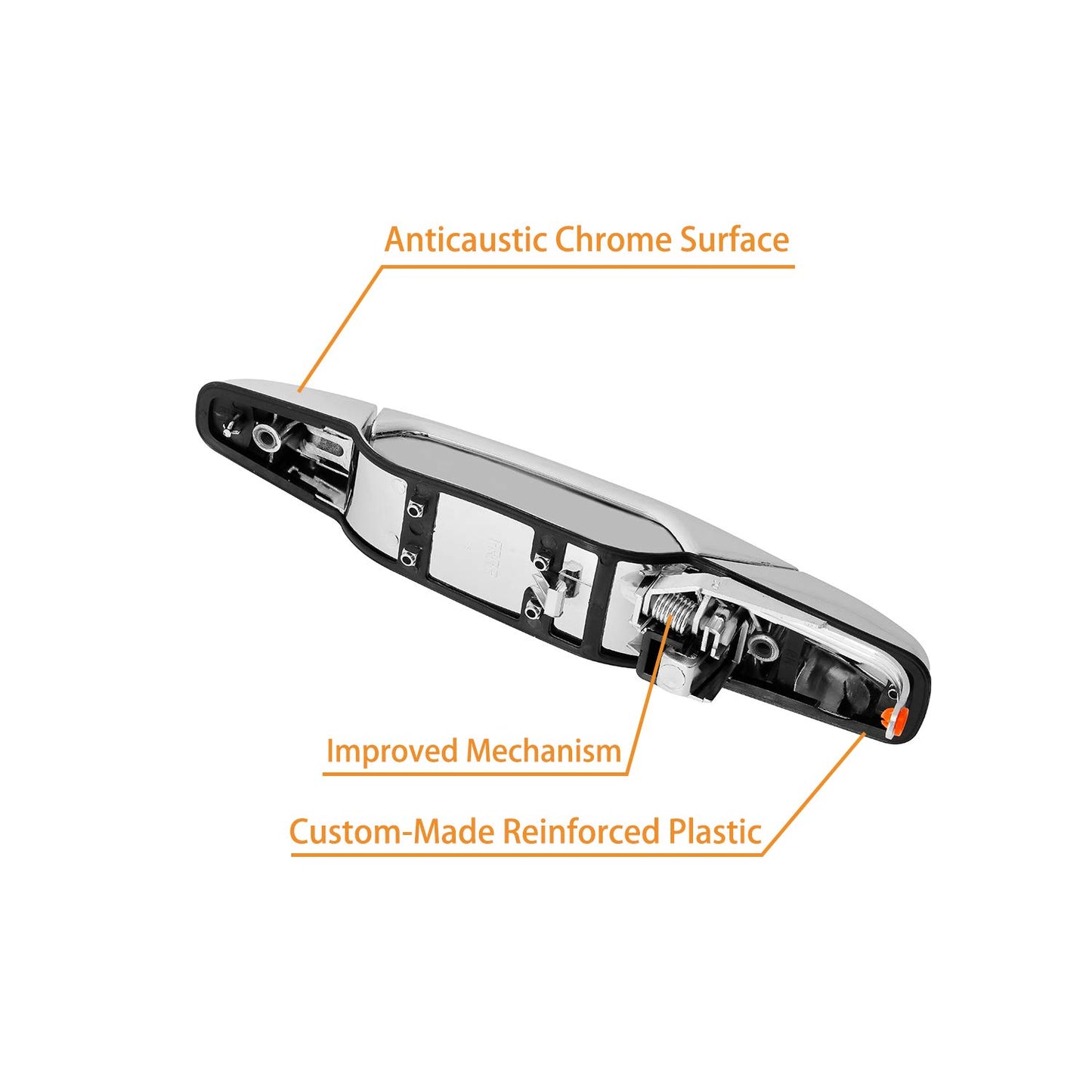 Außenliegender Chrom-Türgriff vorne links Fahrerseite | Ersatz für 2007-2013 Chevy Silverado Suburban Tahoe Avalanche GMC Sierra Yukon Cadillac Escalade | Ersetzt# 20828258, 22738721, 25960525