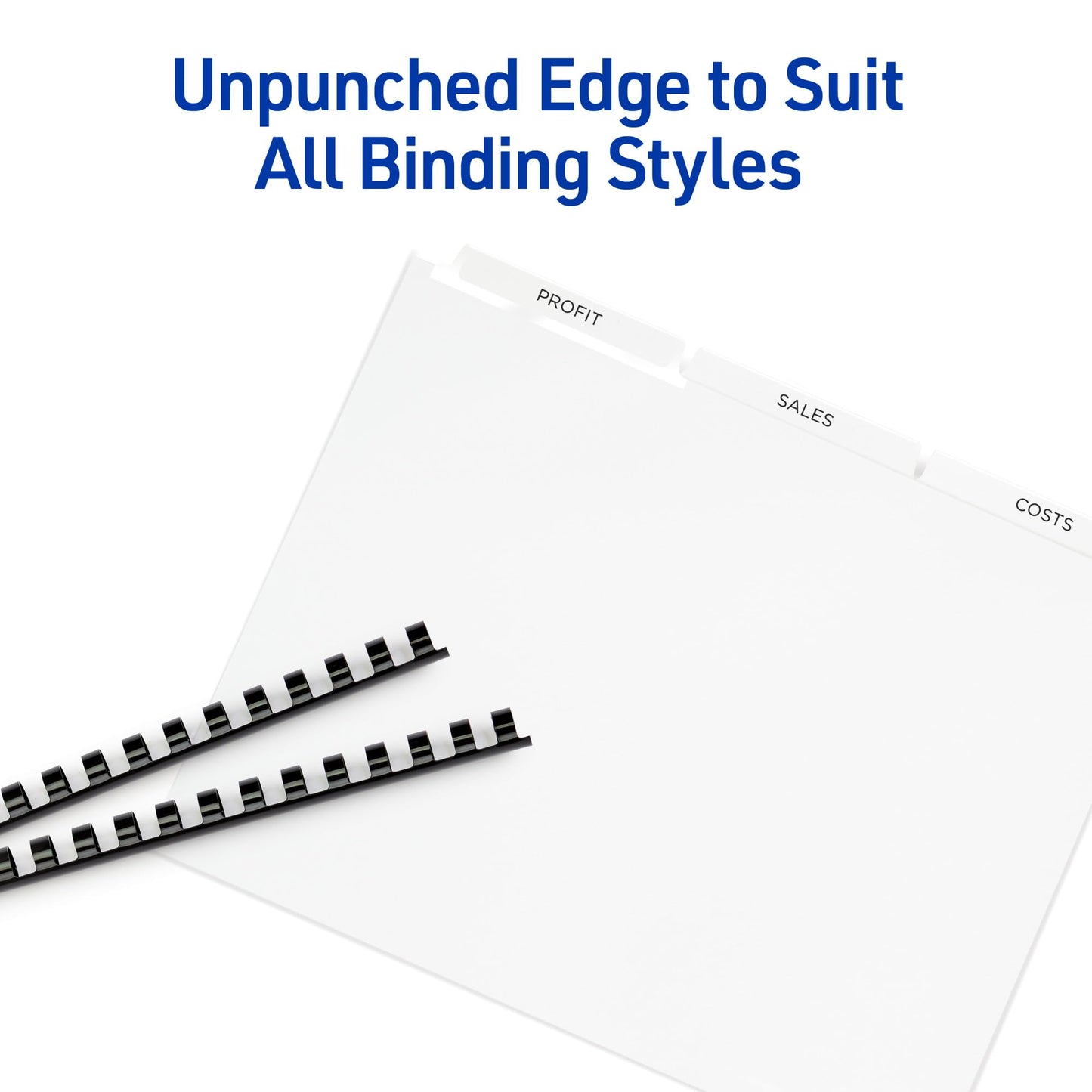 Avery 8 Tab Unpunched Dividers for Use with Any Binding System, Easy Print & Apply Clear Label Strip, Index Maker Customizable White Tabs, 150 Sets Total (6 Packs of 11444)