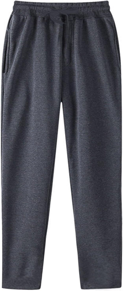Baggy Jogginghose Herren Weites Bein Lässig Fleece Jogger Lounge Gym Athletische Sweathose mit Kordelzug und Taschen
