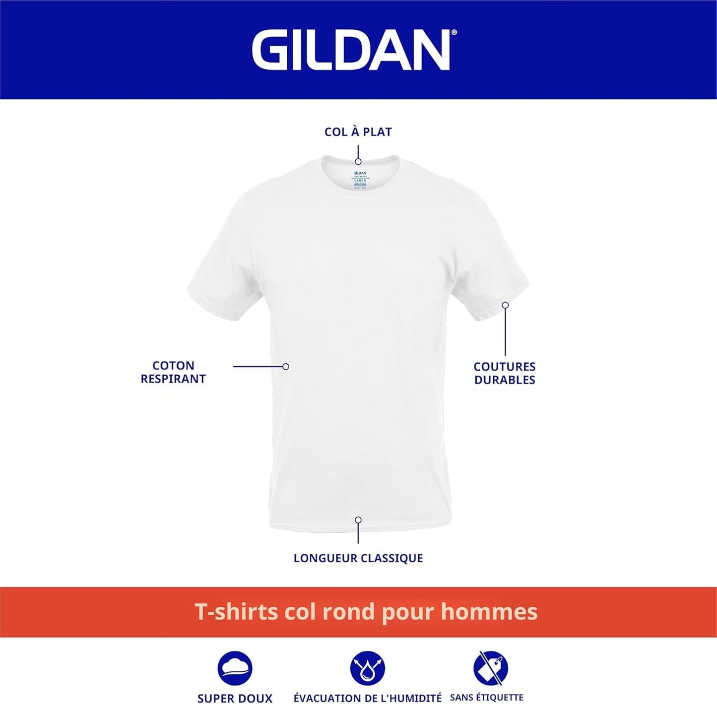 Gildan Herren Platinum Rundhals-T-Shirts
