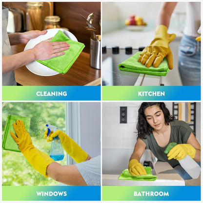 HOMEXCEL Microfiber Cleaning Cloth 12 Pack, 12.5 x 12.5 inch Microfiber Towels for Cars, Ultra Absorbent Car Washing Cloth, Lint Free Streak Free Cleaning Rags for Car, Kitchen, and Window (Grey)