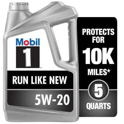 Mobil 1 Advanced Fuel Economy Full Synthetic Motor Oil 0W-20, 5 Quart