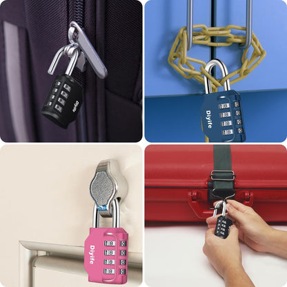 Combination Padlock, Diyife 4 Digit Locker Lock Weatherproof Lock Outdoor Combination Lock for School Gym Locker,Toolbox, Fence, Hasp, Cabinet(Black)