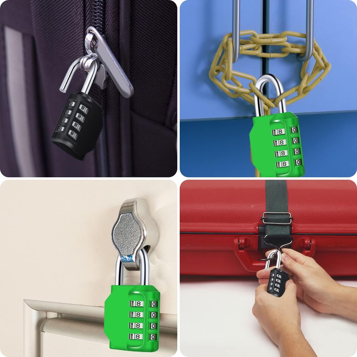 Combination Padlock, Diyife 4 Digit Locker Lock Weatherproof Lock Outdoor Combination Lock for School Gym Locker,Toolbox, Fence, Hasp, Cabinet(Black)