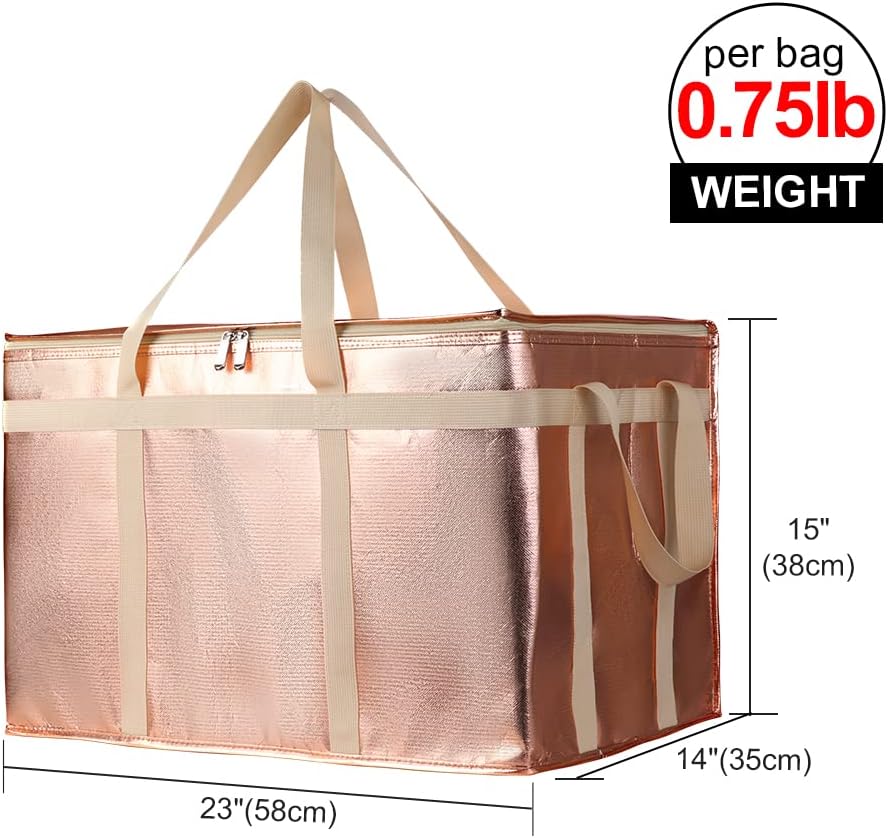 Bodaon Isolierte Essensliefertasche - Warm- & Kalthaltetransporttasche, Catering/Doordash Pizzawärmer, Einkaufstasche, Kühltasche für Partys (Schwarz-Rot, 1 St.), Ideal für den Transport warmer Speisen