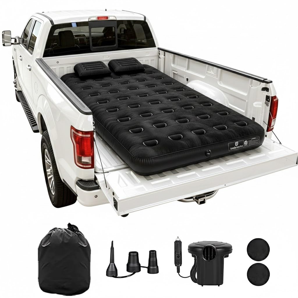 Umbrauto Car Air Mattress Backseat| Inflatable Truck Back Seat Camping Airbed for SUV Rear Seat, Blow Up Sleeping Travel Bed for Van Trunk with Pump & Pillows