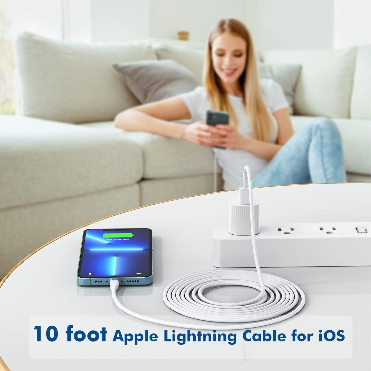 [Apple MFi Certified]10FT Fast iPhone Charger,Extra Long Apple Charger Fast Charging 2Pack USB C Charger Block Plug + 10Foot Lightning Cable Cord for iPhone 14/Pro/Pro Max/Plus/13/12/11/XS/XR/X/SE2022
