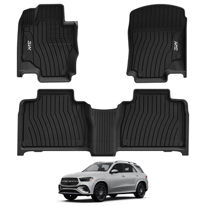 3W Floor Mats for Toyota Tacoma 2024 2025 2026 Double Cab Auto Tran(Not Fit Hybrid & XtraCab), TPE All Weather Custom Fit Floor Liner for Tacoma TRD/SR/SR5/limited Car Liners.