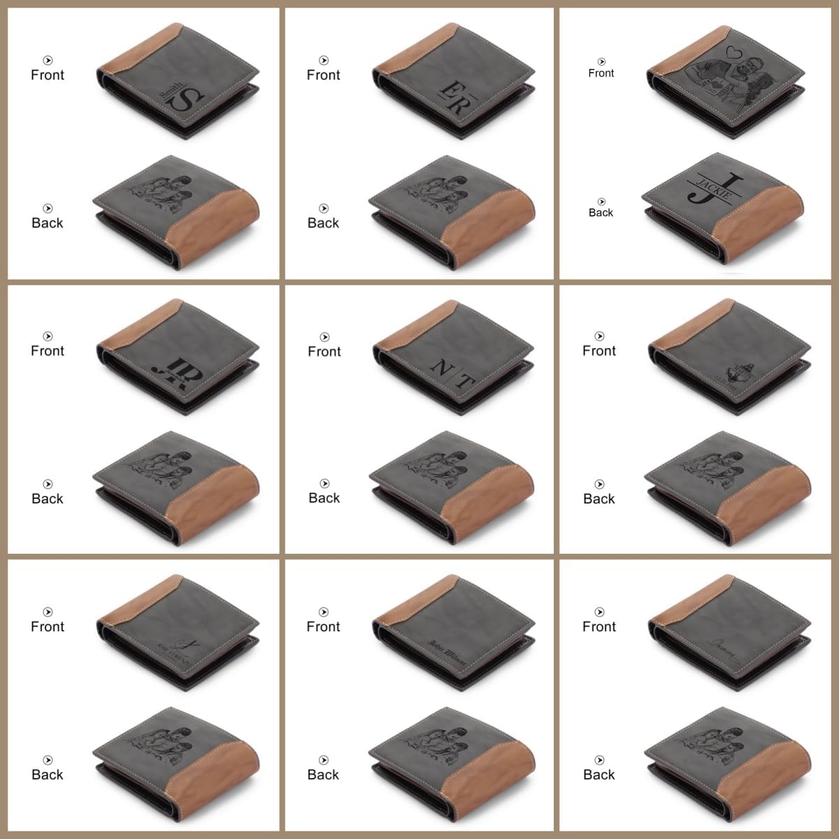 Custom Wallets for Men Personalized Leather Photo Wallet Fathers Day Gift for Dad Boyfriend