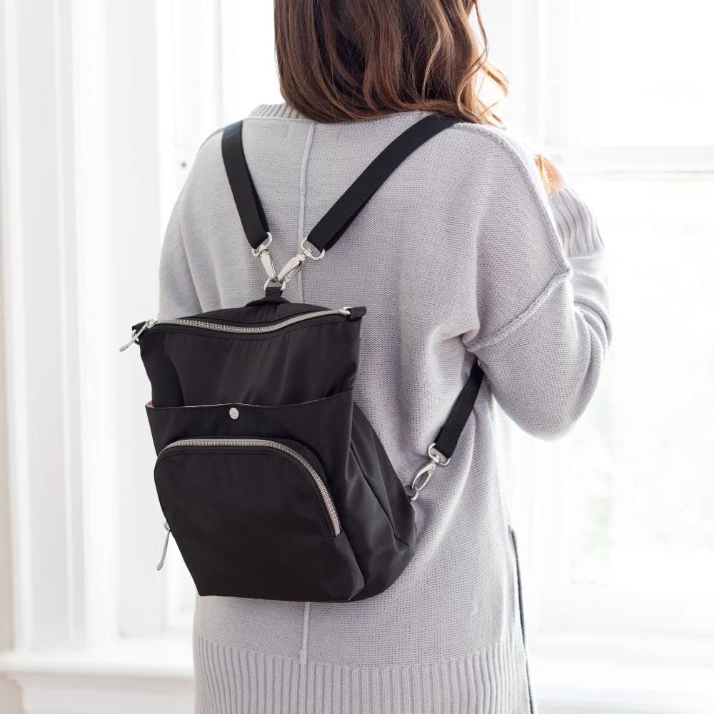 Sugar Medical Women’s Diabetes Backpack Purse with travel organizer for medications, insulin, glucose meter, insulin pens, epi-pen, includes insulated pouch to help keep medications cool. (Onyx)
