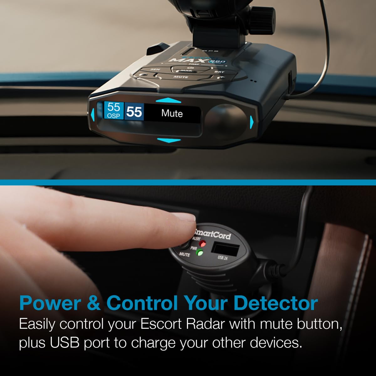 Escort Radar Detector SmartCord Coiled Wire for Redline 360c, MAX 360/c MKII, 3, 4, MAXcam 360c and Additional Models
